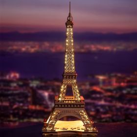 Rolife Night of The Eiffel Tower Large Wooden Puzzle with 4 light shows for Gift