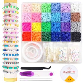 5327Pcs Clay Beads Bracelet Making Kit Jewelry Making Craft Kits with 24 Colors Flat Beads Letter Beads Birthday Gifts for Age 5-12 Girls