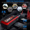 Car Jump Starter Booster 2500A Peak 25800mAh Battery Charger Power Bank with 4 Modes LED Flashlight for Up to 6.0L Gas or 3.0L Diesel Engine Car