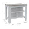 Newton 8-Shelf 1-Drawer 2-piece Kitchen Set, Kitchen Island and Pantry Cabinet White and Light Gray