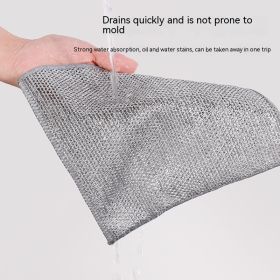 Dishwashing Without Oil Steel Wire Ball Cloth (Option: Double Layer-1 Piece)