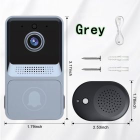 Smart Home Video Intercom WIFI Infrared Night Vision Outdoor Home Security Alarm Camera 480P Monito Wireless button Doorbell (Ships From: China, Color: Z20 Grey)