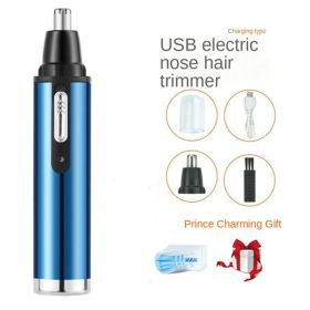 1PC Electric Nose Hair Trimmer USB Rechargeable Ear Nose Hair Trimmer Shaver Razor For Men Hair Removal (Items: Nose Hair Trimmer, Color: Sky Blue)