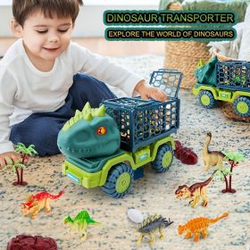 Large Dinosaur Inertia Transport Toy Car Children's Truck Christmas Birthday Gift; Dinosaur Play Set For Boys And Girls (Items: Triceratops toy)