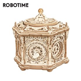 Robotime ROKR Music Box 3D Wooden Puzzle Game Assembly Model Building Kits Toys for Children Kids Birthday Gifts (Model Number: AMK52 Secret Garden)