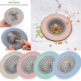 Portable Silicone Strainer Waste Plug Sink Filter Bathroom Shower Drain Sink Drains Cover Sink Colander Sewer Hair Strainer (Color: Pink)